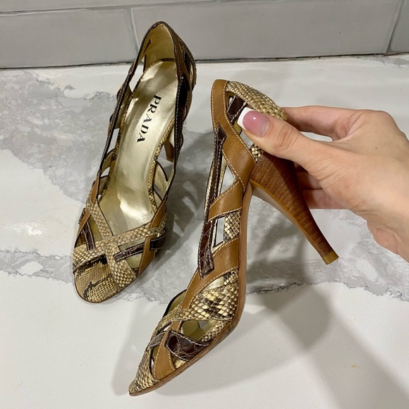 Prada Shoes - prada snakeskin shoes heels